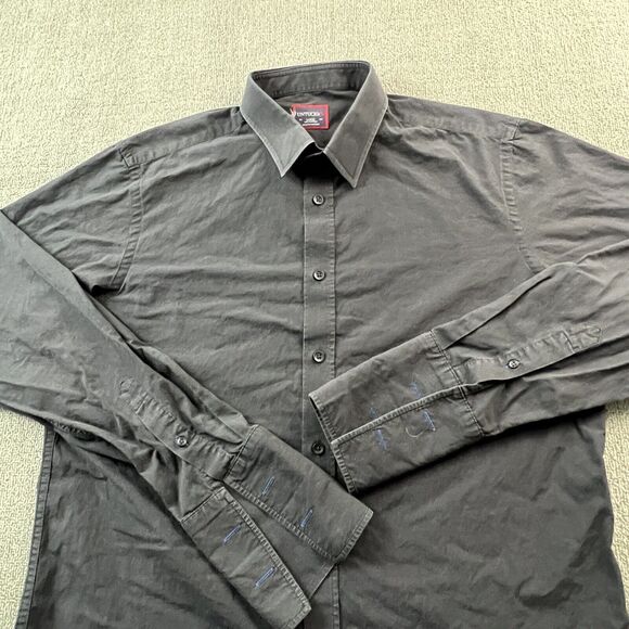 UNTUCKit Shirt Adult Large Black Button Up Long Sleeve Dress Formal Casual Men's - Picture 9 of 14